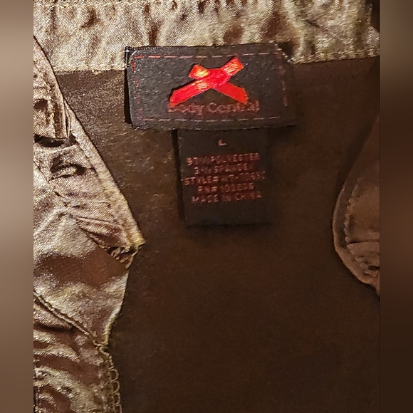 Olive green ruffle silky blouse - Picture 4 of 6